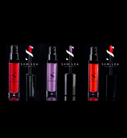 3 tubes of liquid matte lipstick with logo